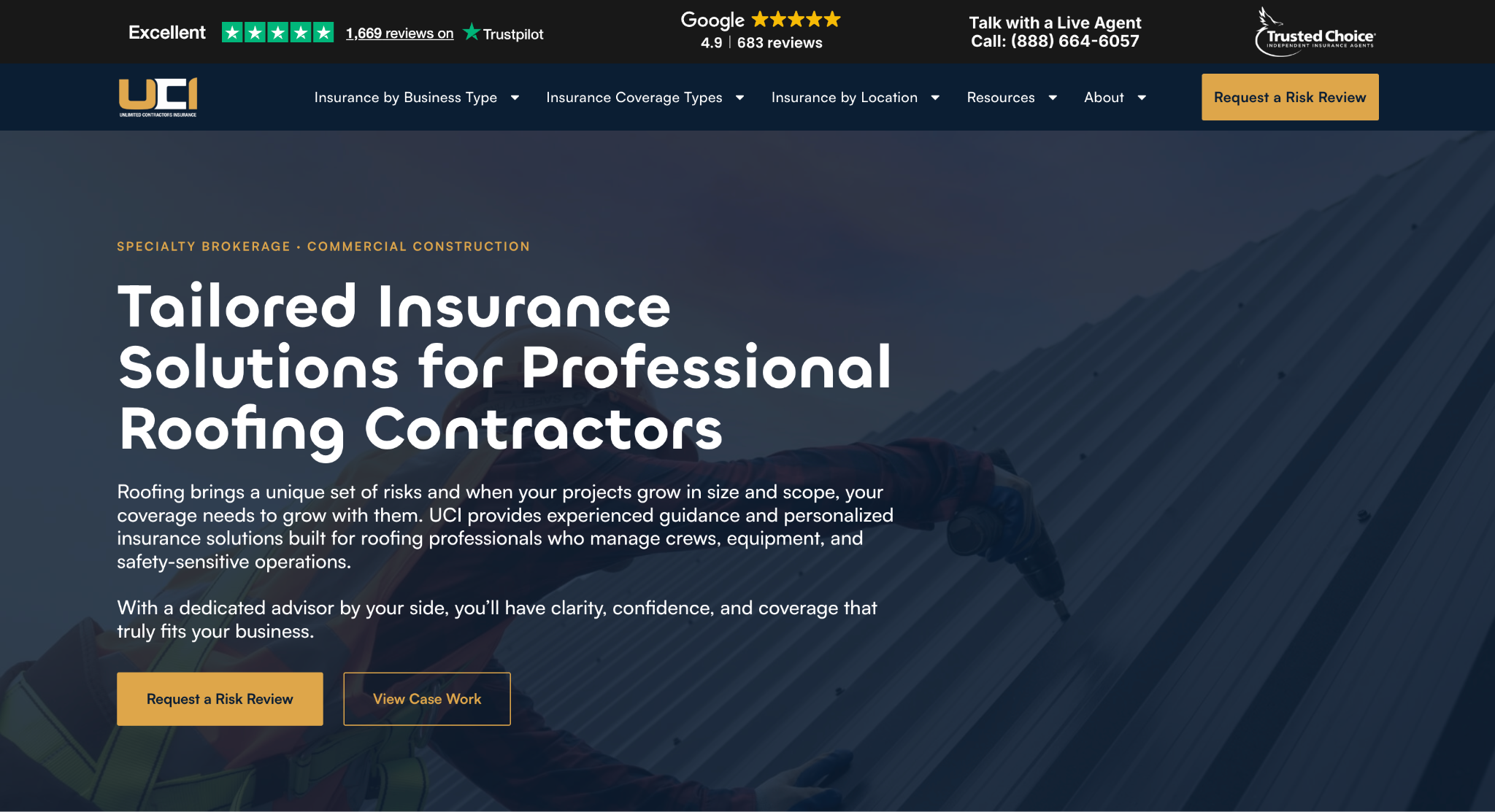 Unlimited Contractors Insurance website screenshot